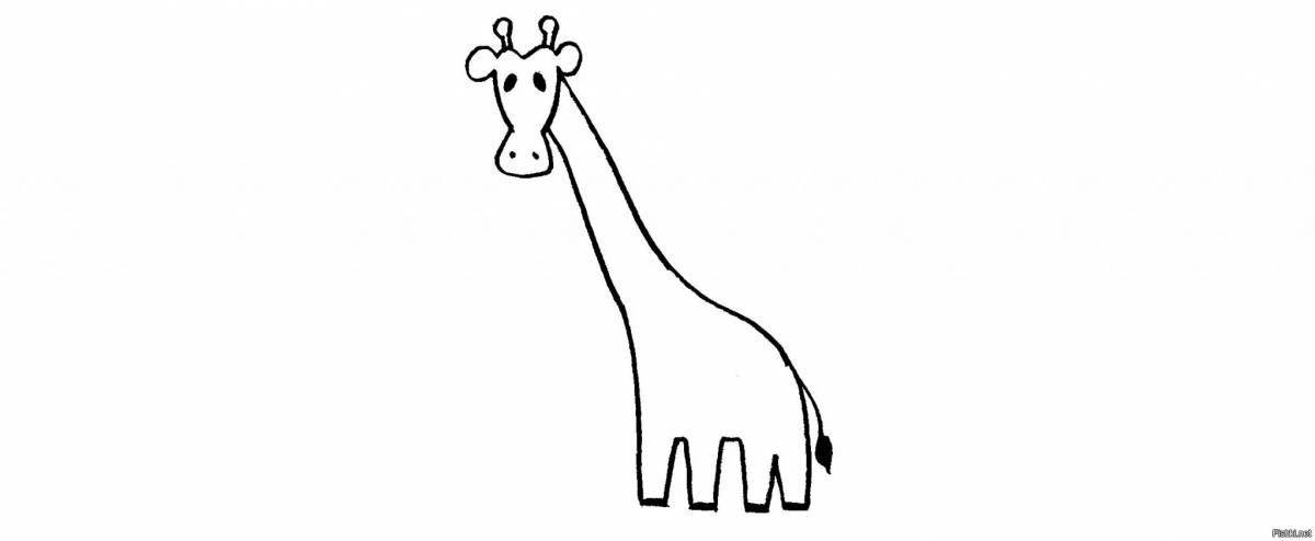 Friendly giraffe without spots for kids