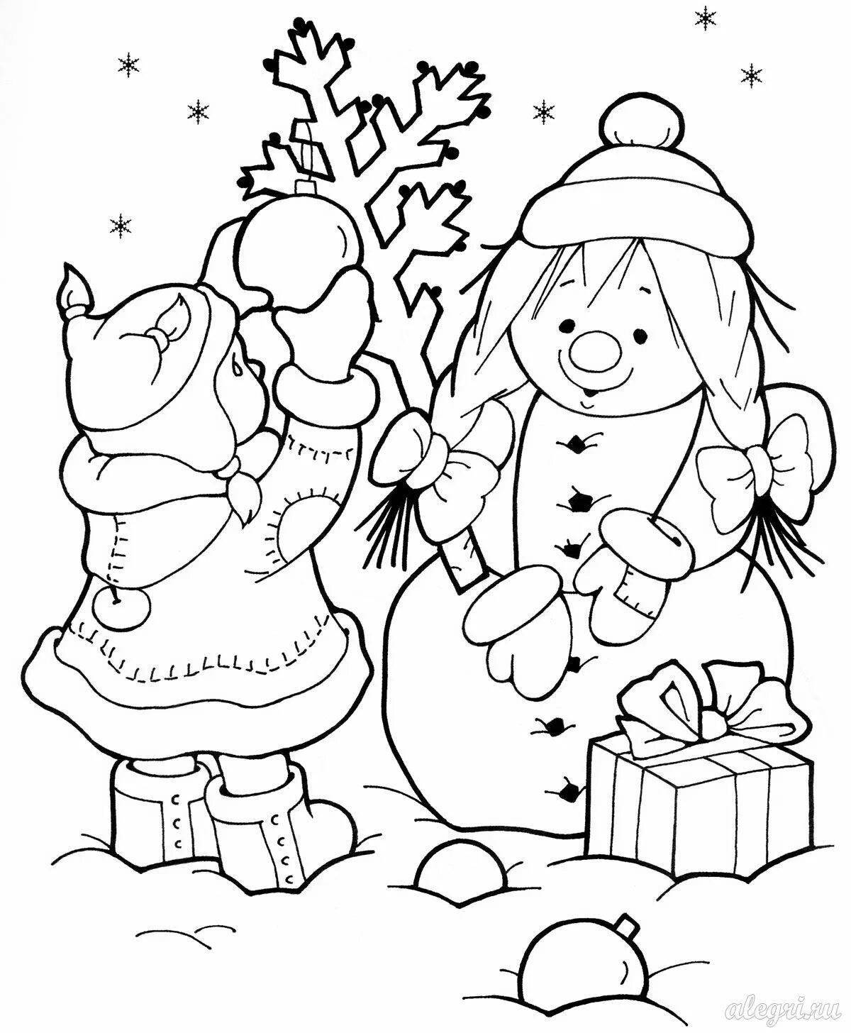 Fantastic winter coloring book for 4 year olds