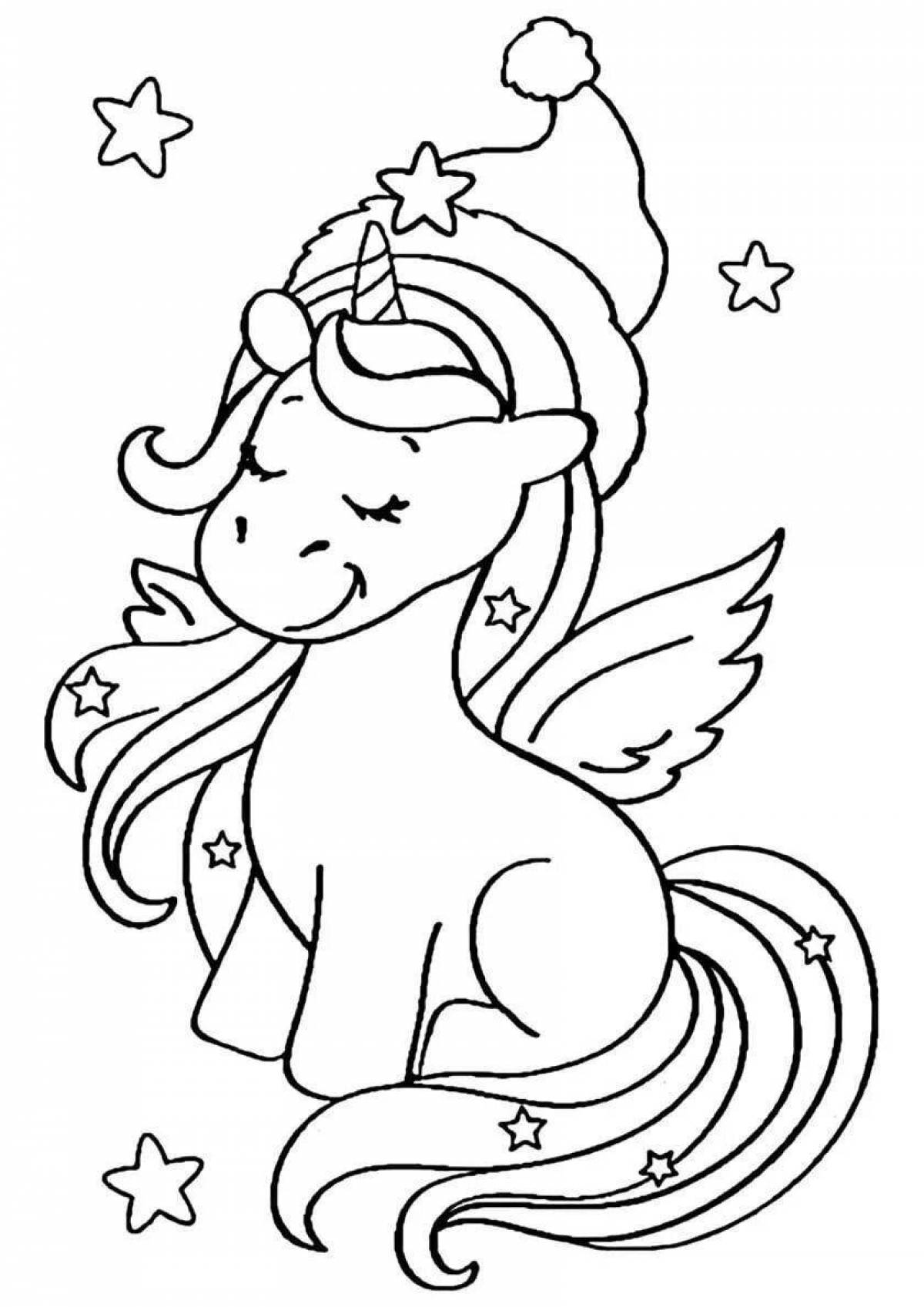 Beautiful unicorn coloring book for 5 year old girls