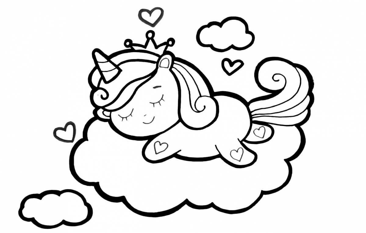 Blissful unicorn coloring book for 5 year old girls