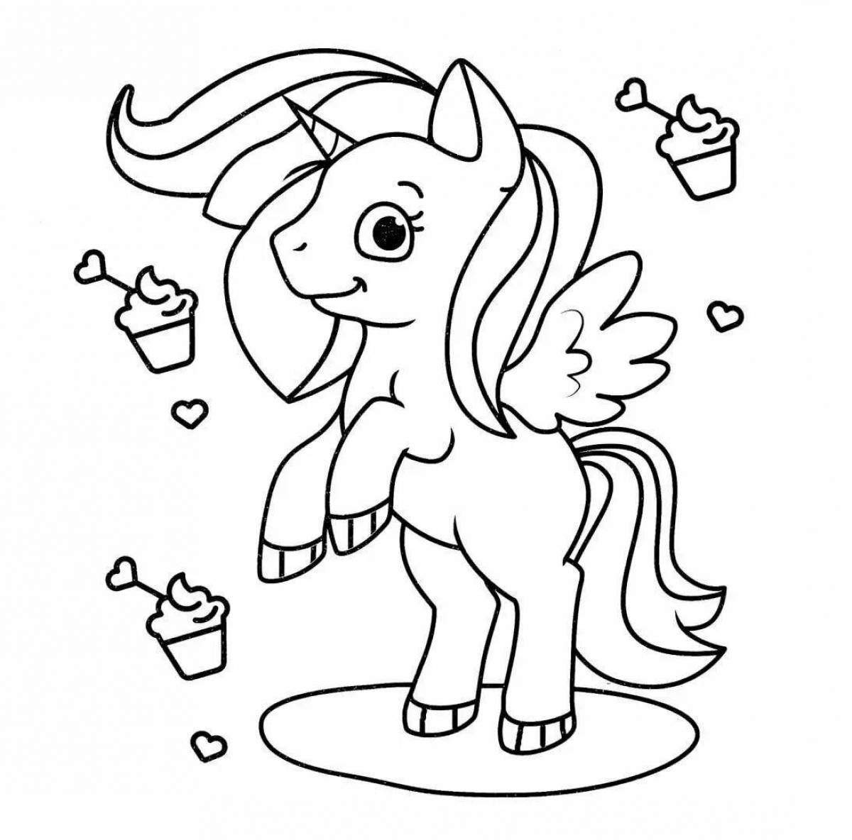 Glitter unicorn coloring book for 5 year old girls