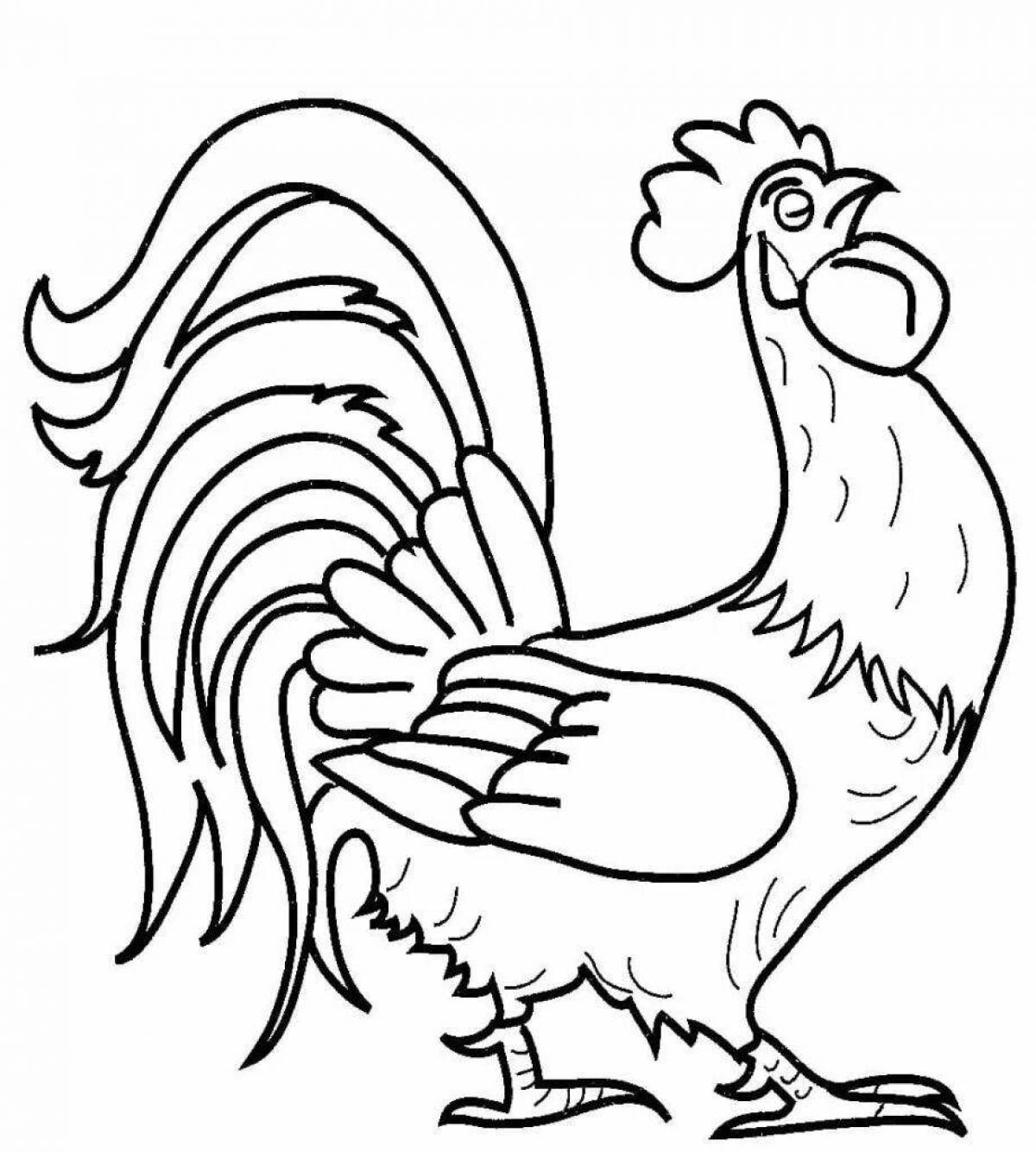 Amazing rooster coloring book for preschoolers 3-4 years old