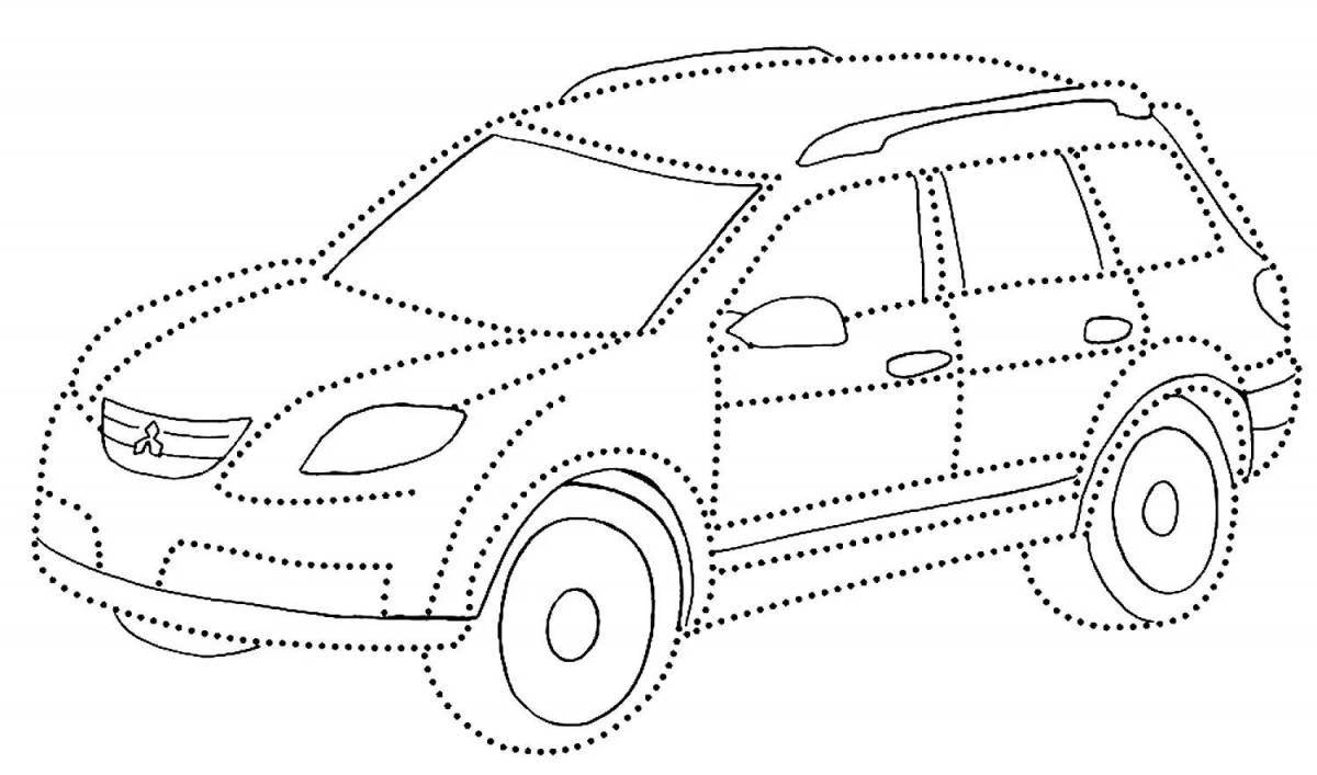 Изысканная автомобильная раскраска для детей