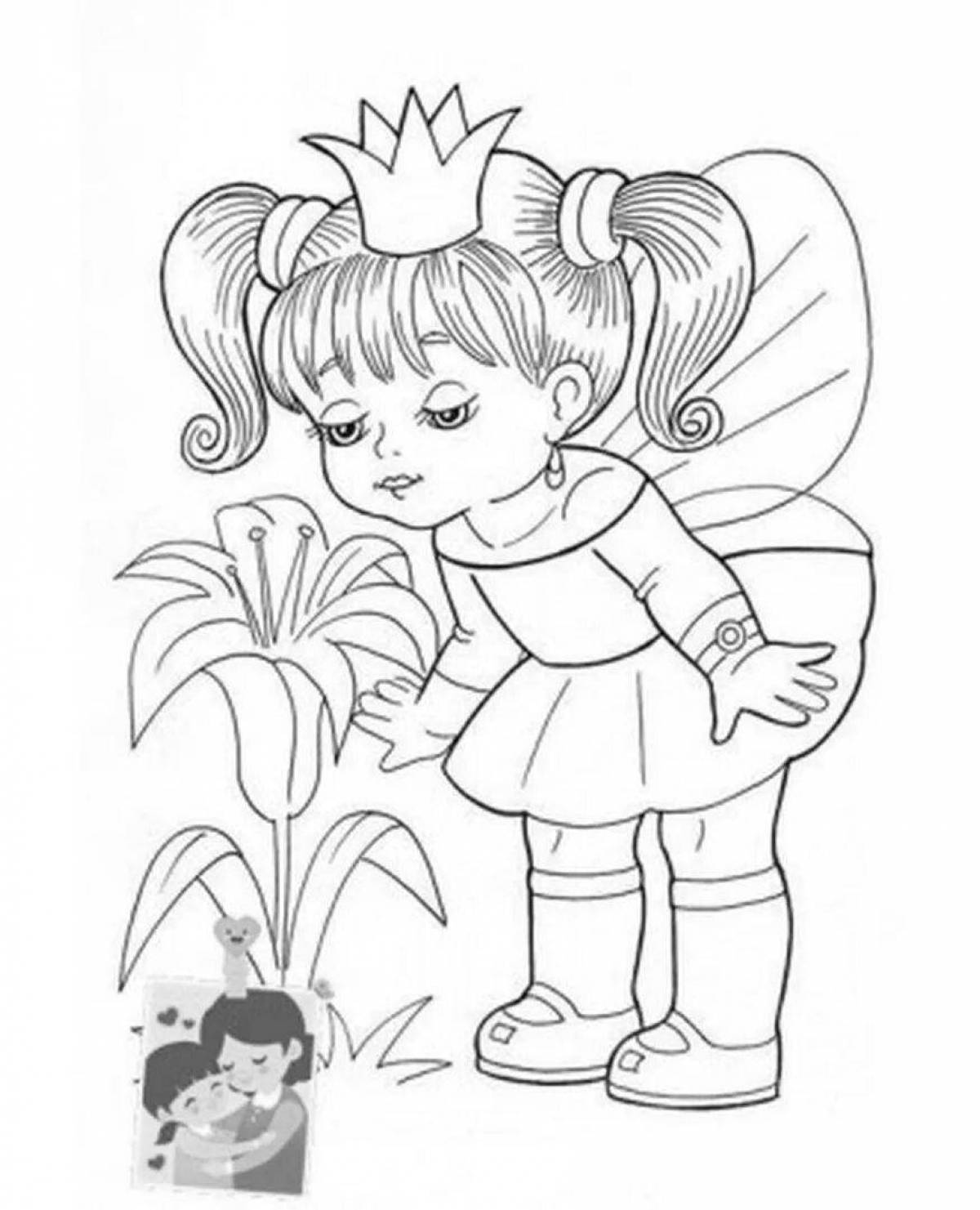 Playful coloring book for girls 5-6 years old