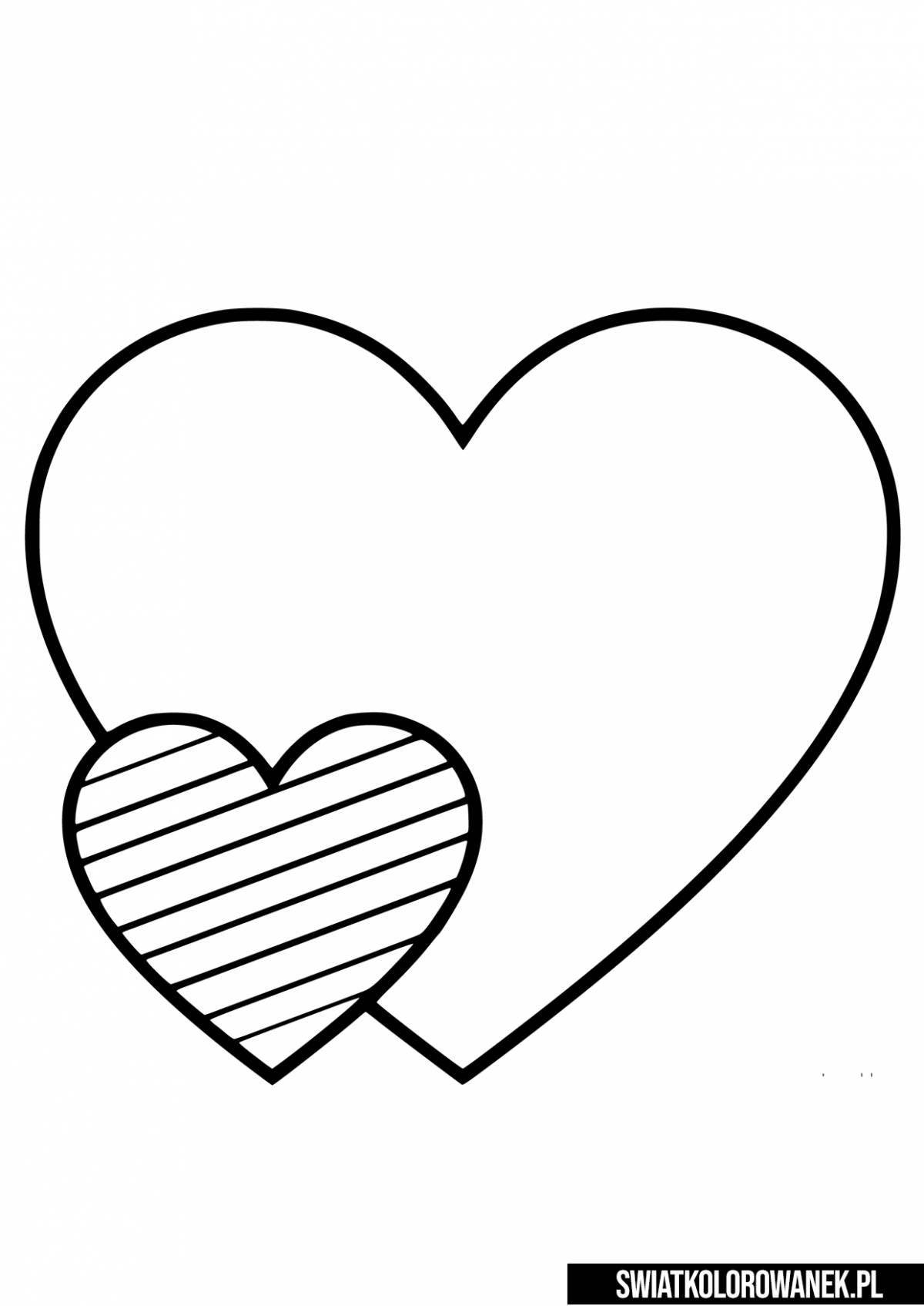 Glowing heart coloring book for children 5-6 years old