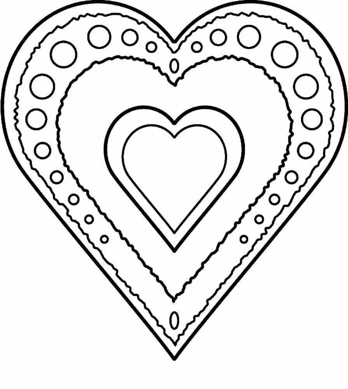 Colorful heart coloring book for 5-6 year olds