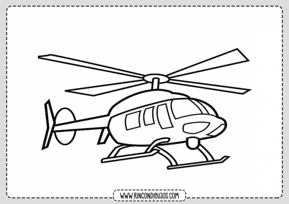 Увлекательная раскраска вертолета для детей 6-7 лет