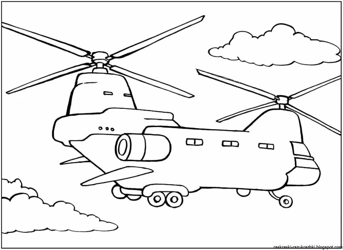 Smart helicopter coloring book for 6-7 year olds