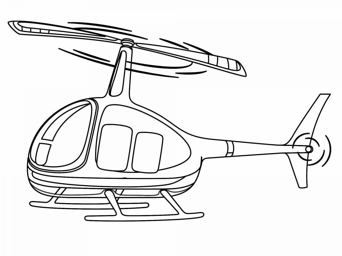 Красочный вертолет раскраски для детей 6-7 лет