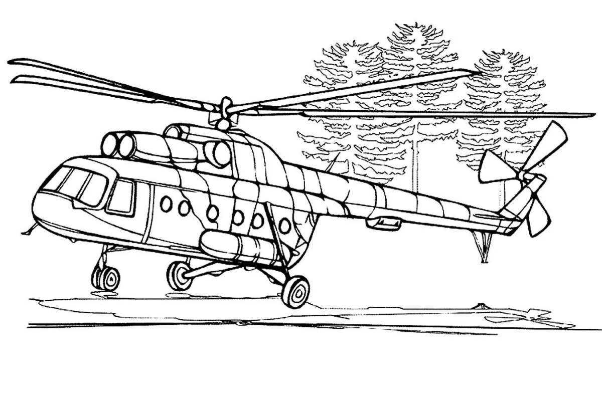 Fancy helicopter coloring book for 6-7 year olds