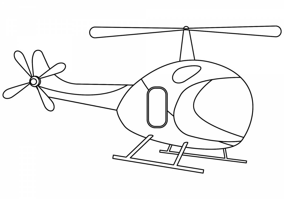 Attractive helicopter coloring book for 6-7 year olds