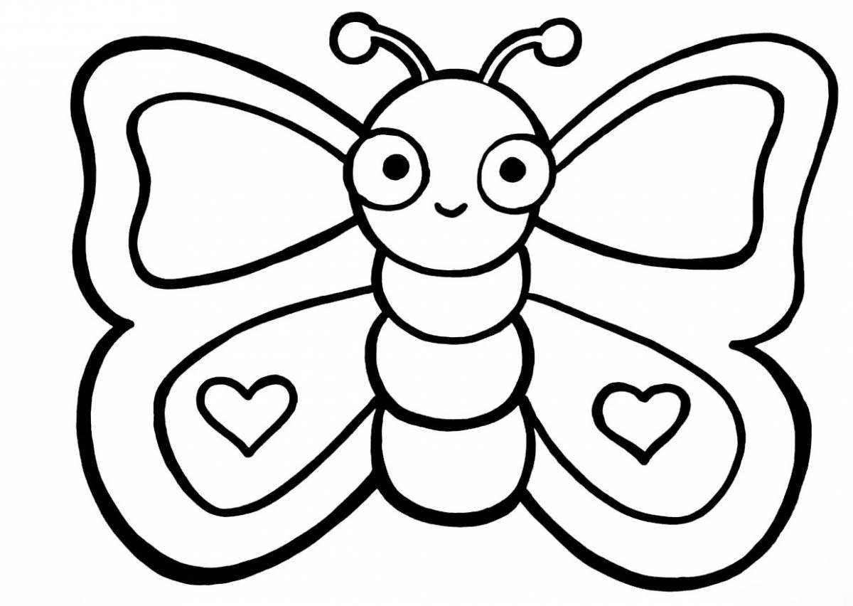 Фантастическая бабочка-раскраска для детей 2-3 лет