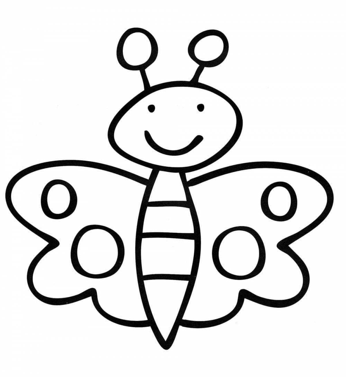 Fancy butterfly coloring book for 2-3 year olds