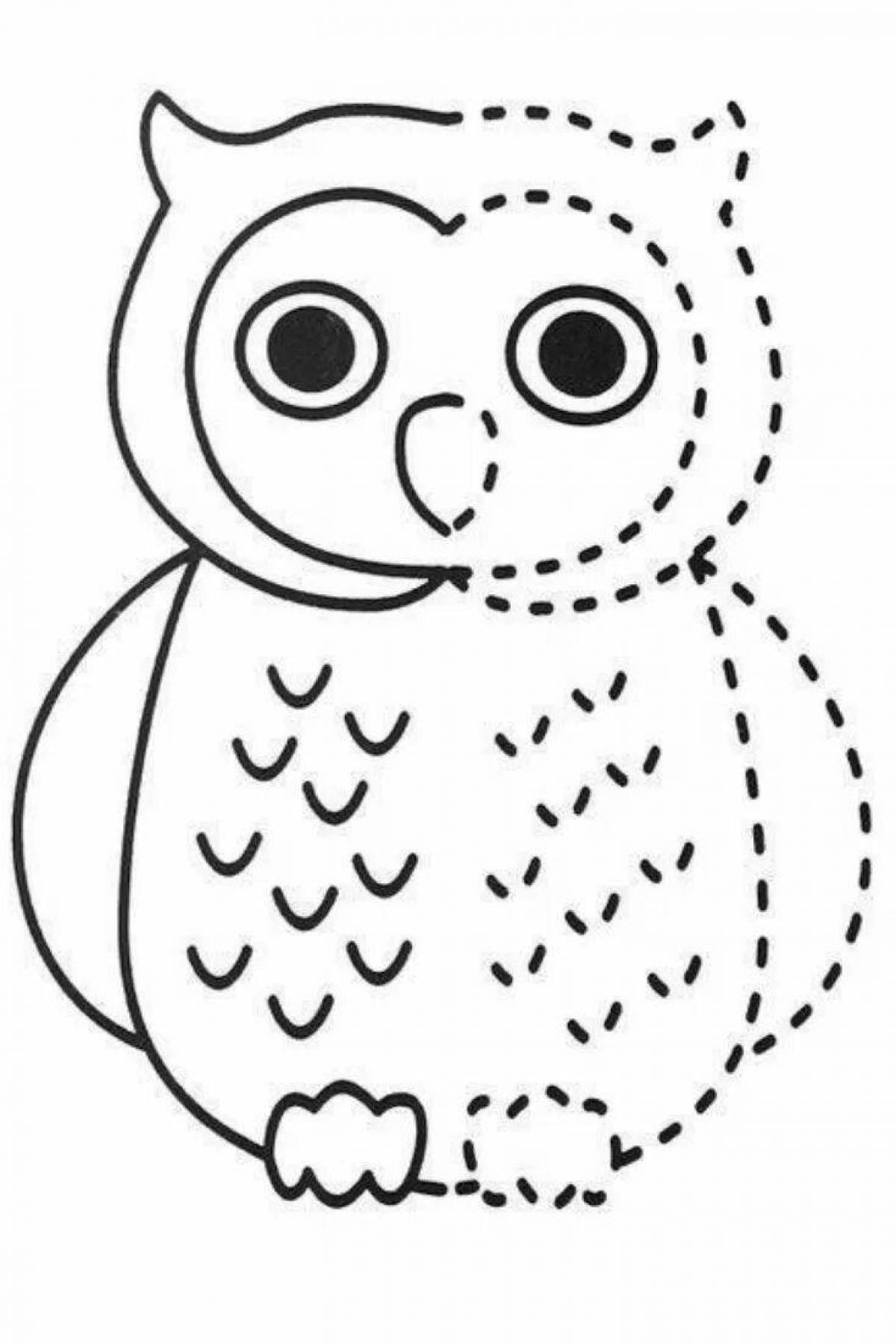 Owl bright coloring book for 3-4 year olds