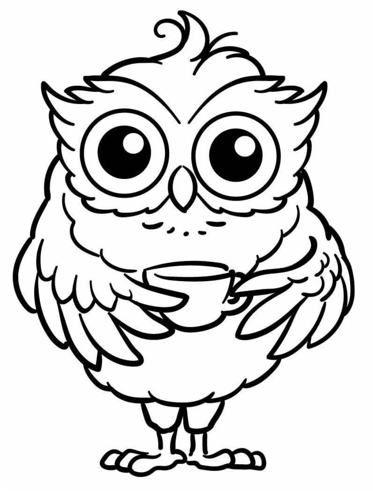 Creative owl coloring book for 3-4 year olds