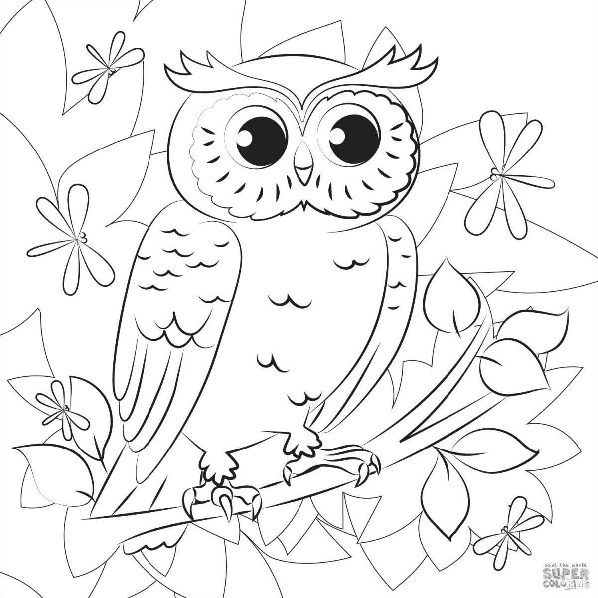Charming owl coloring book for 3-4 year olds