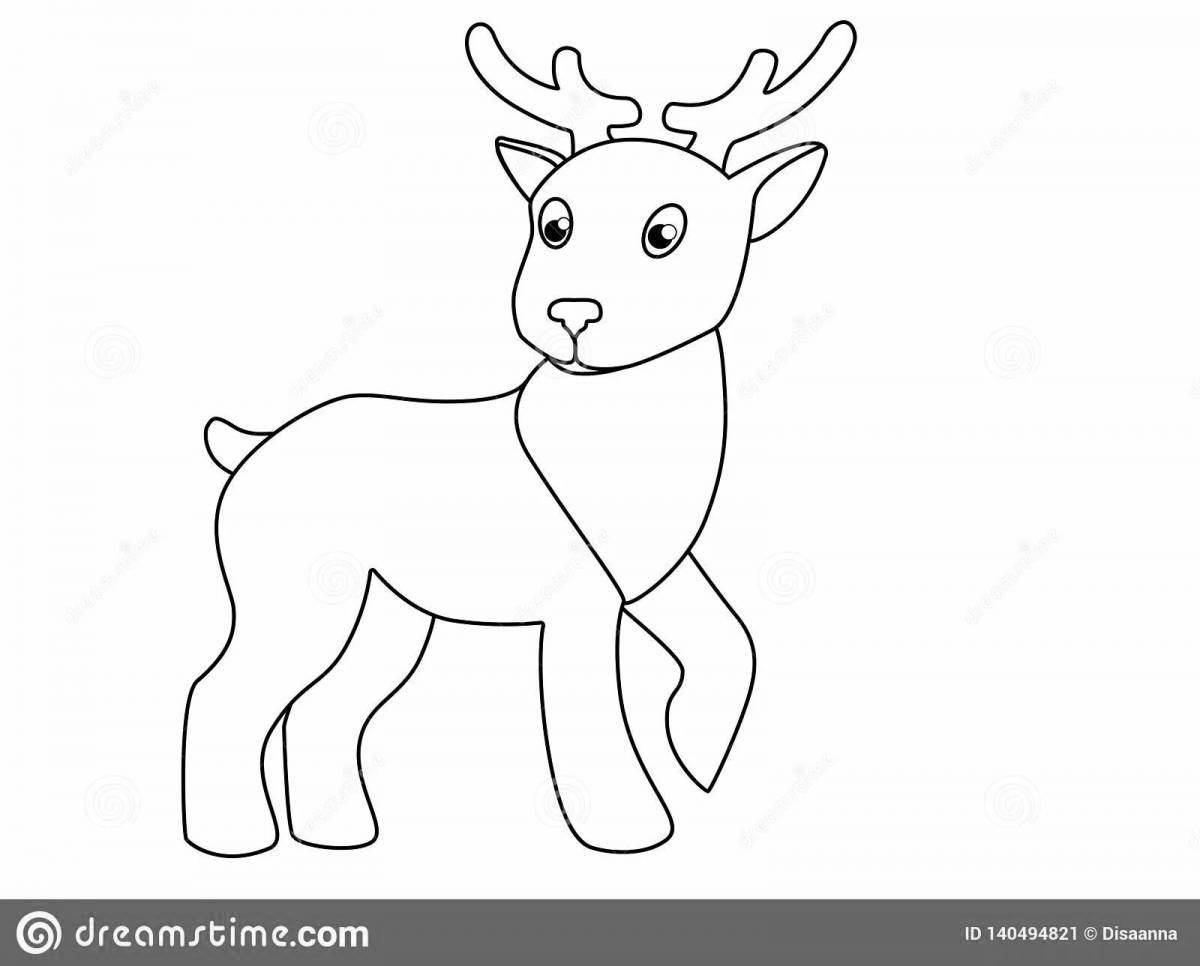 Adorable deer coloring book for 3-4 year olds
