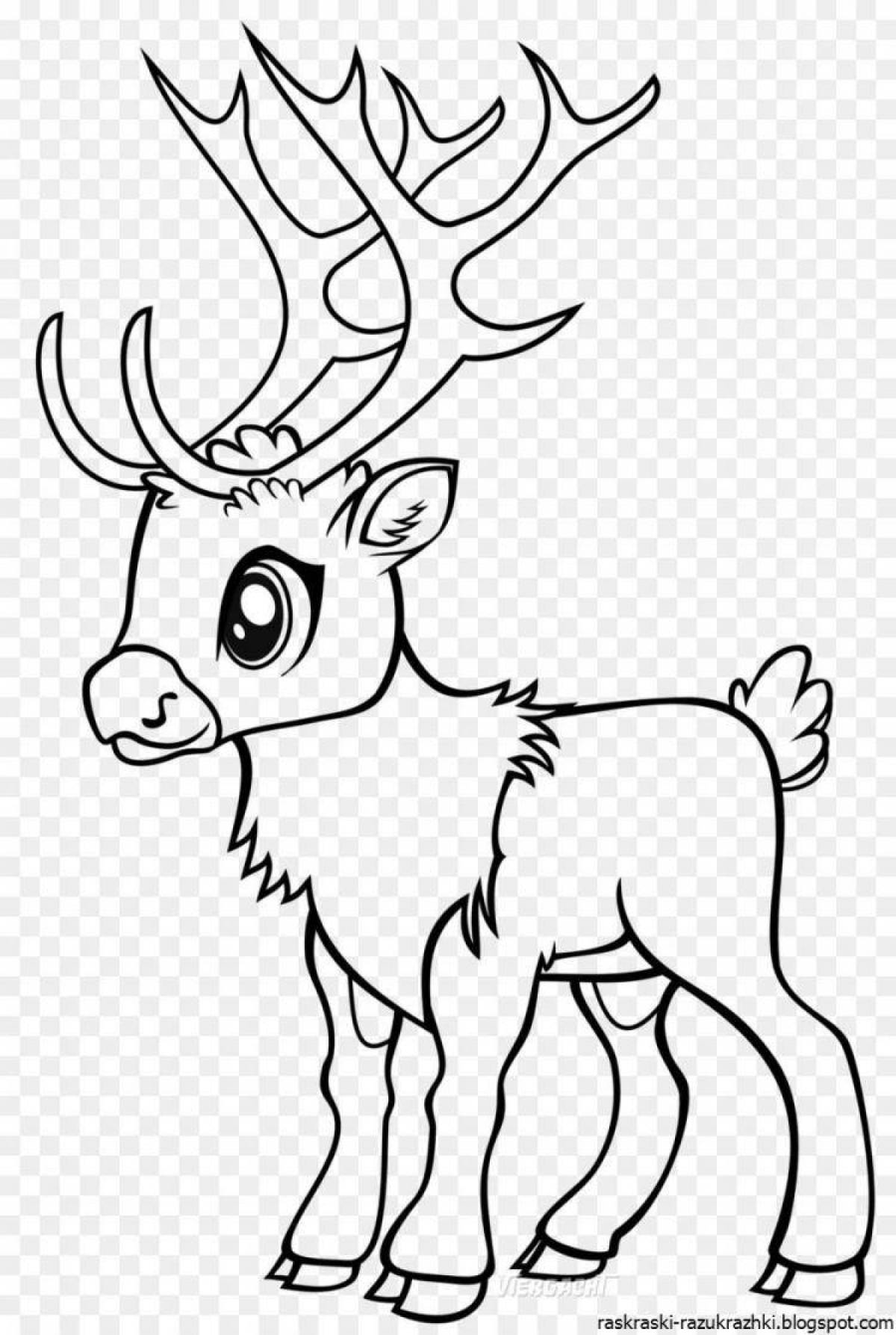 A fascinating deer coloring book for children 3-4 years old