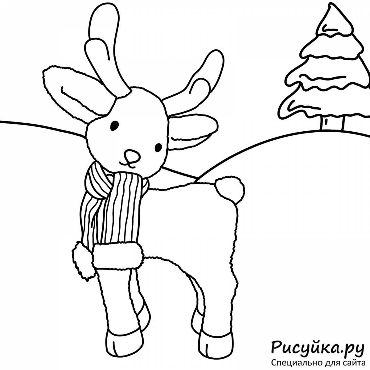 Photo Violent coloring deer for children 3-4 years old