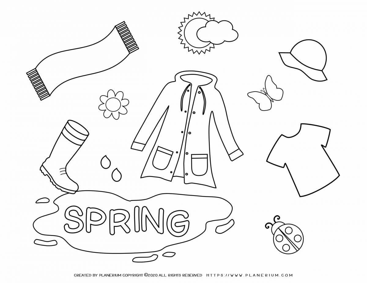 Coloring book with colorful clothes for children 2-3 years old