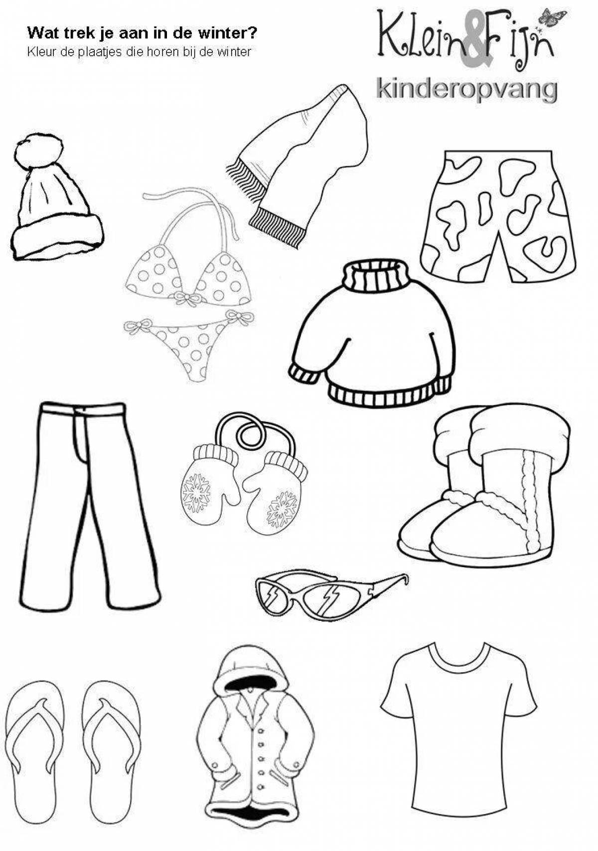 Crazy clothes coloring book for 2-3 year olds