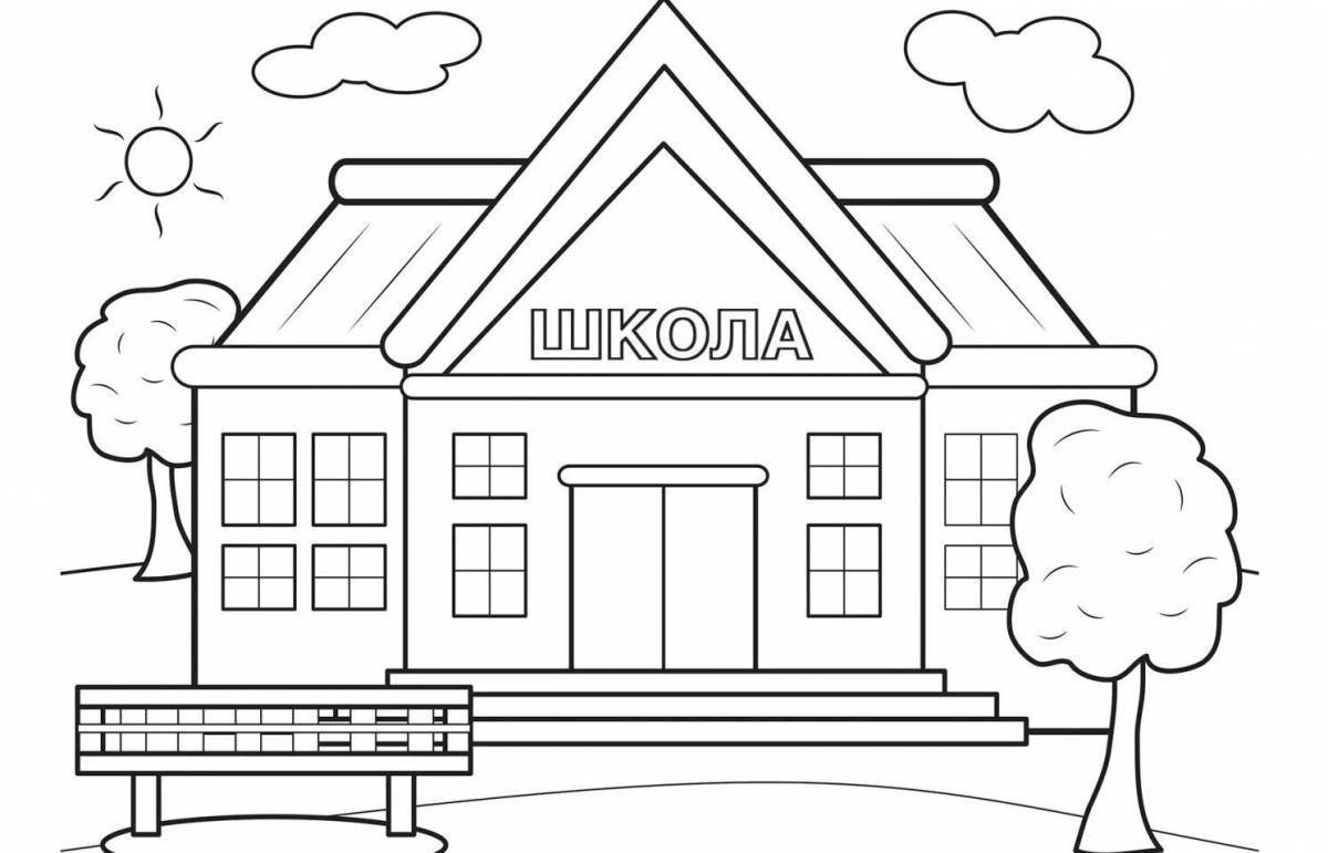 Bright school coloring book for kids 6-7 years old