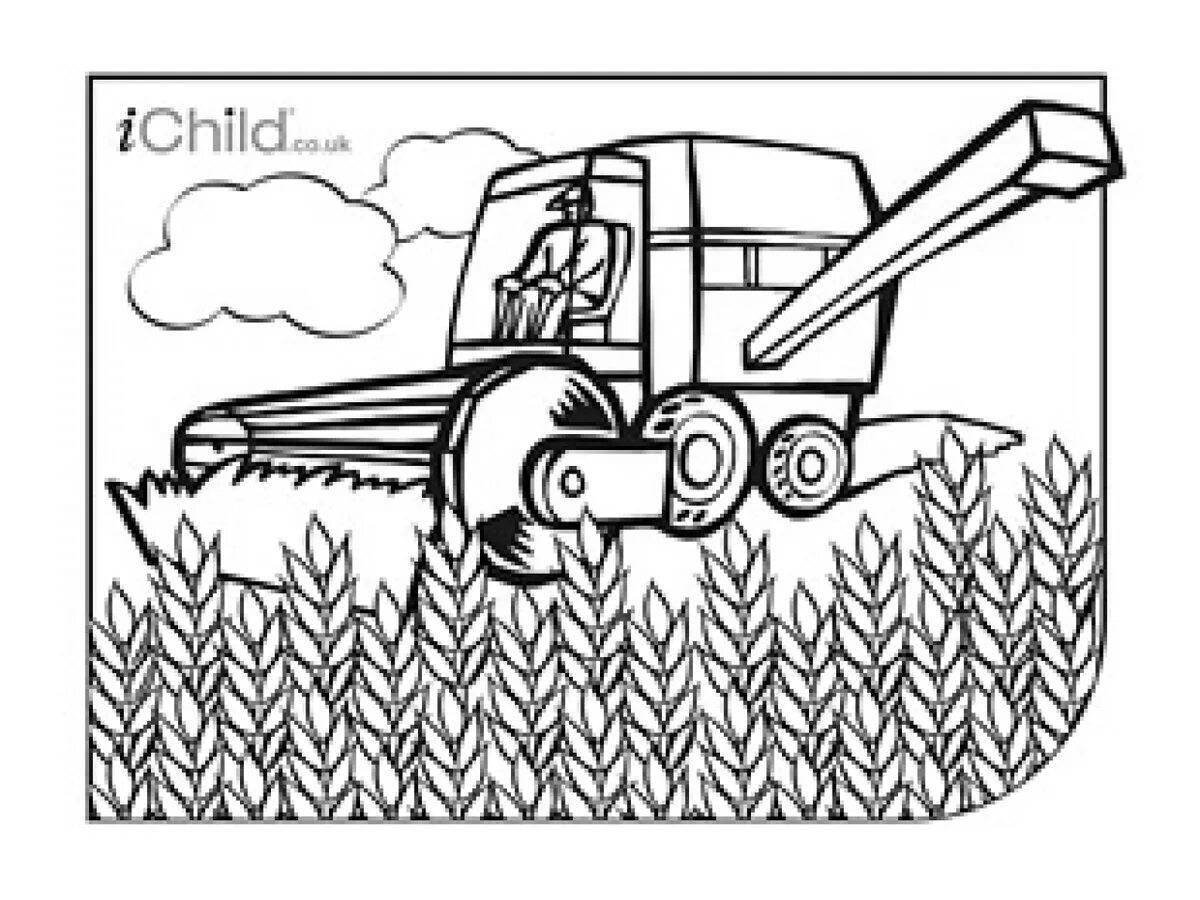 Fabulous harvester coloring book for kids