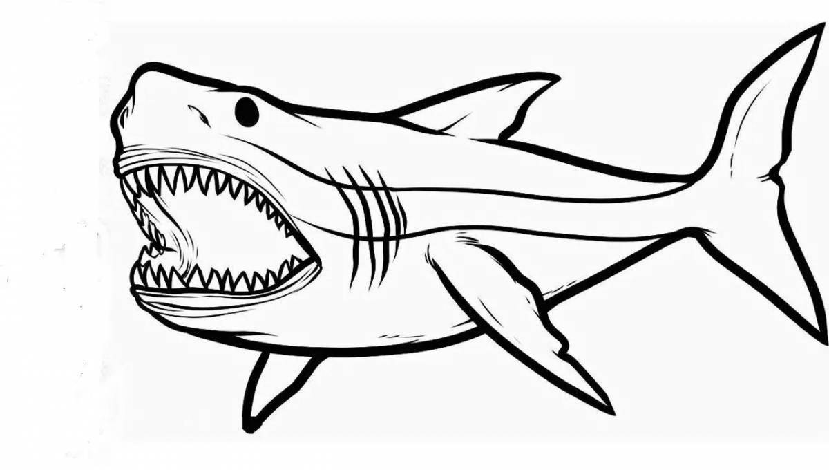 Сказочная акула-раскраска для детей 4-5 лет