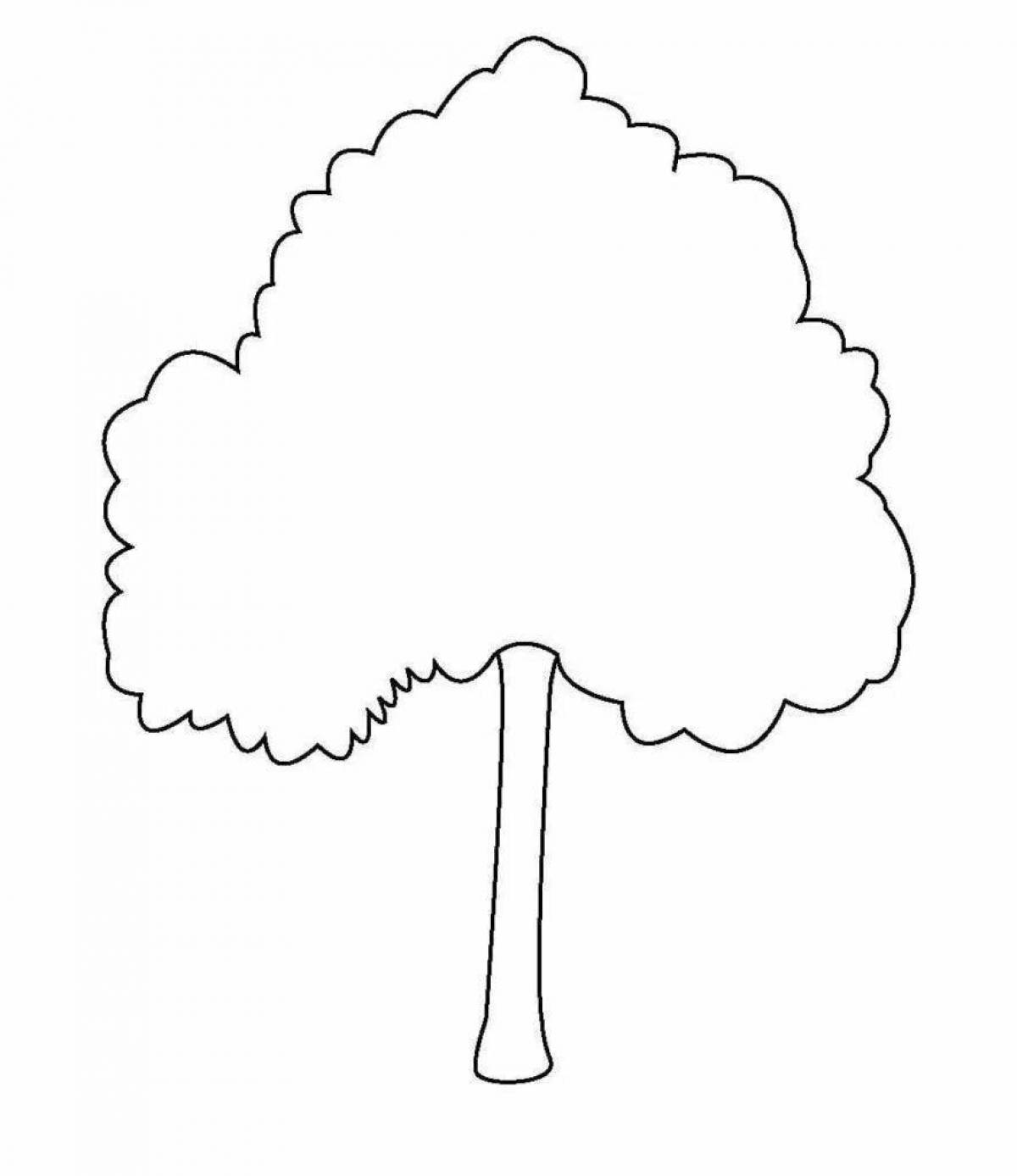 Причудливая раскраска зимнего дерева для детей 3-4 лет