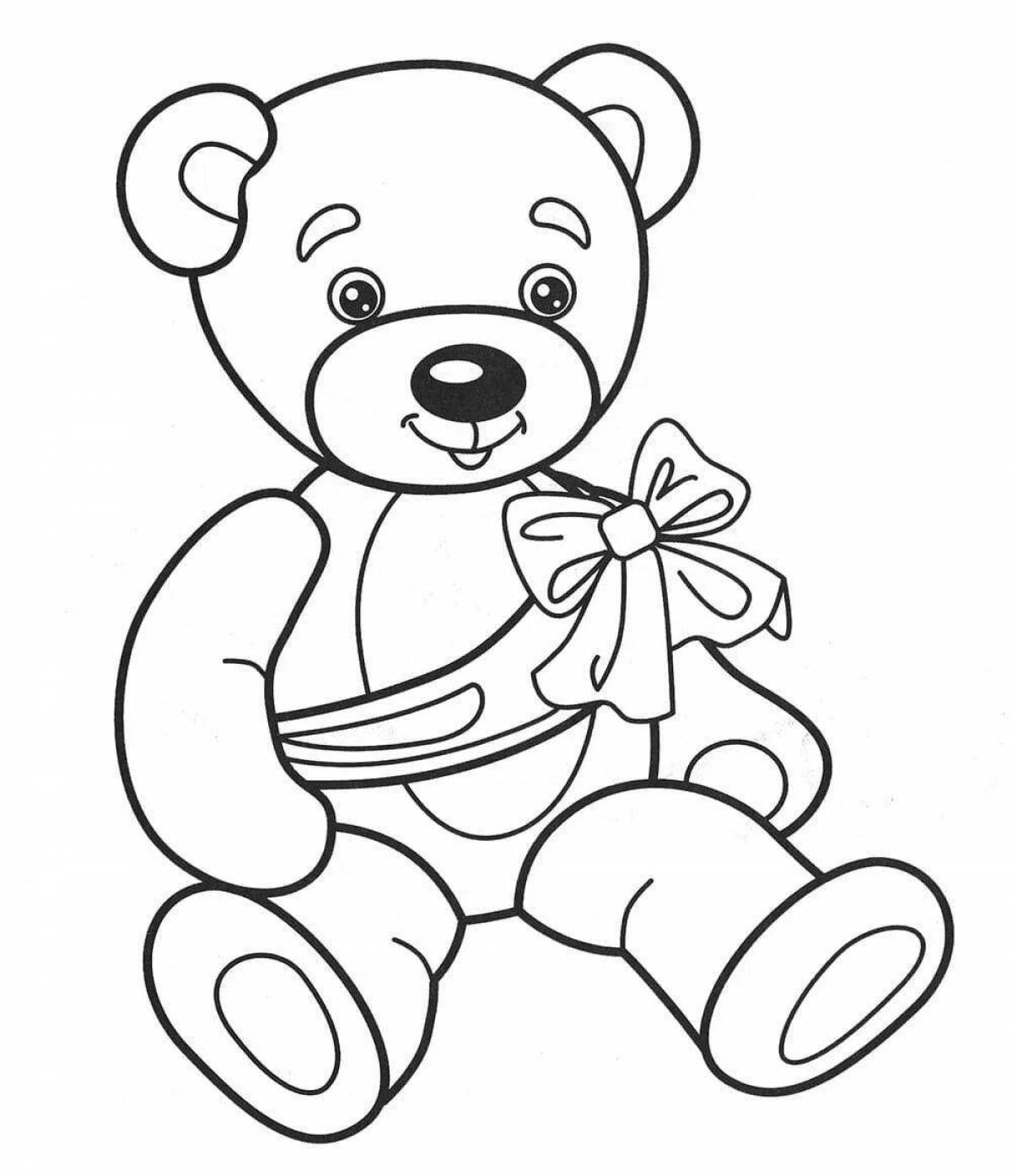 Playful coloring bear for children 4-5 years old