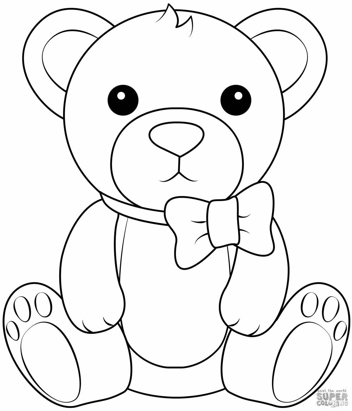 Colorful coloring bear for children 4-5 years old