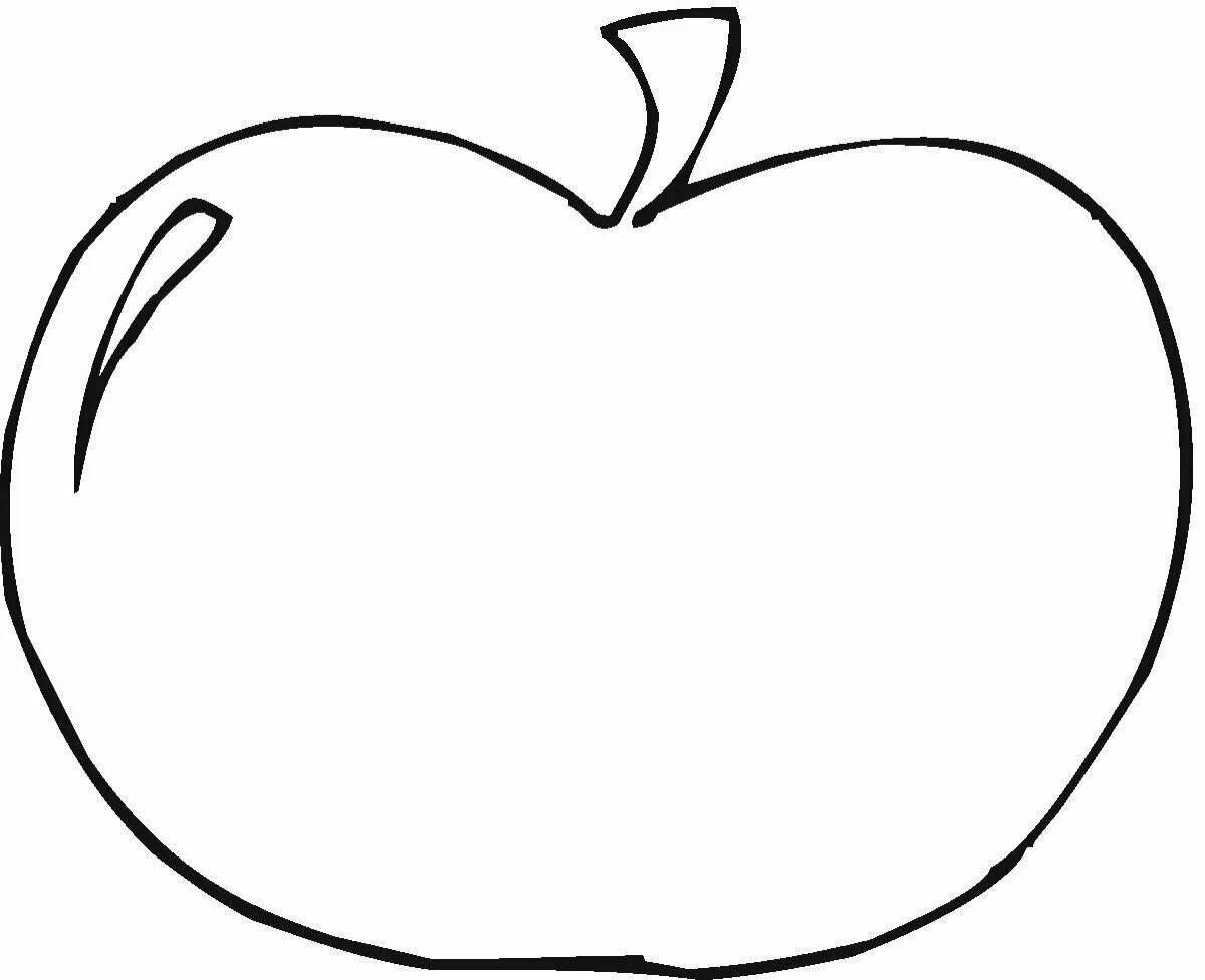 Яркое яблоко-раскраска для детей 4-5 лет