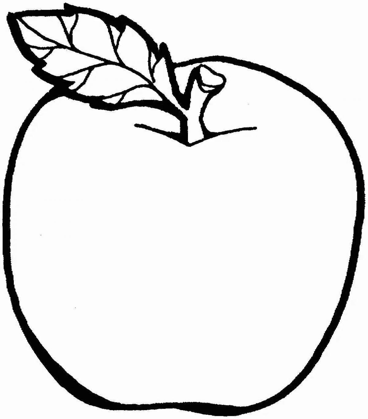 Coloring apple for 4-5 year olds