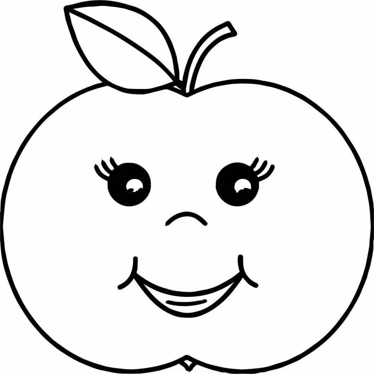 Красочное яблоко раскраски для детей 4-5 лет