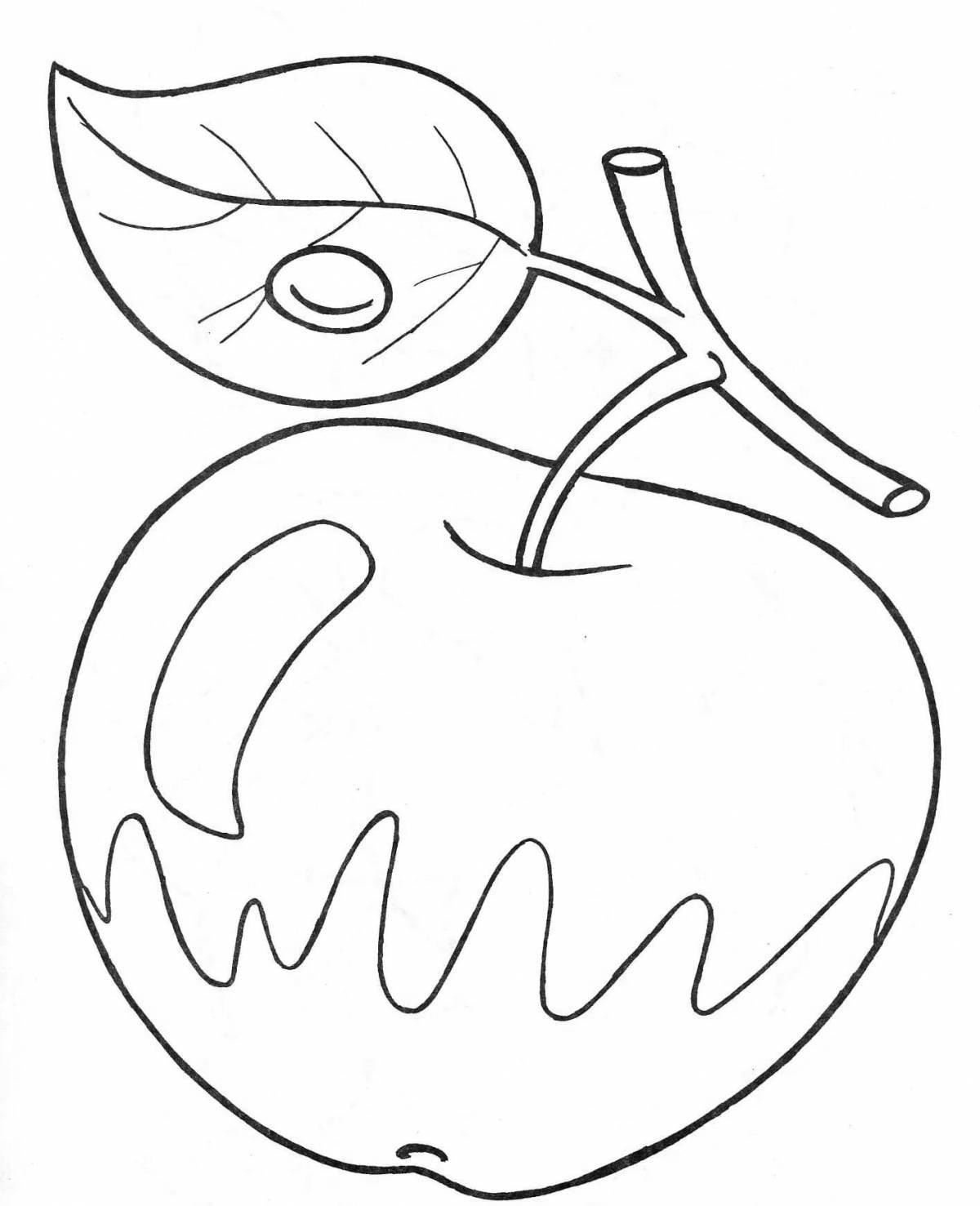 Раскраска apple с цветными брызгами для детей 4-5 лет