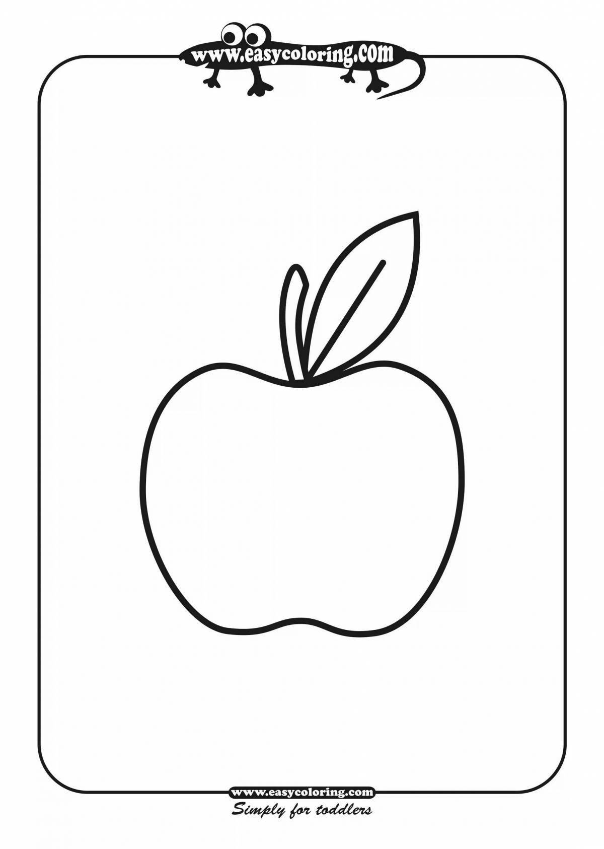 Раскраска «яблоко с цветным взрывом» для детей 4–5 лет