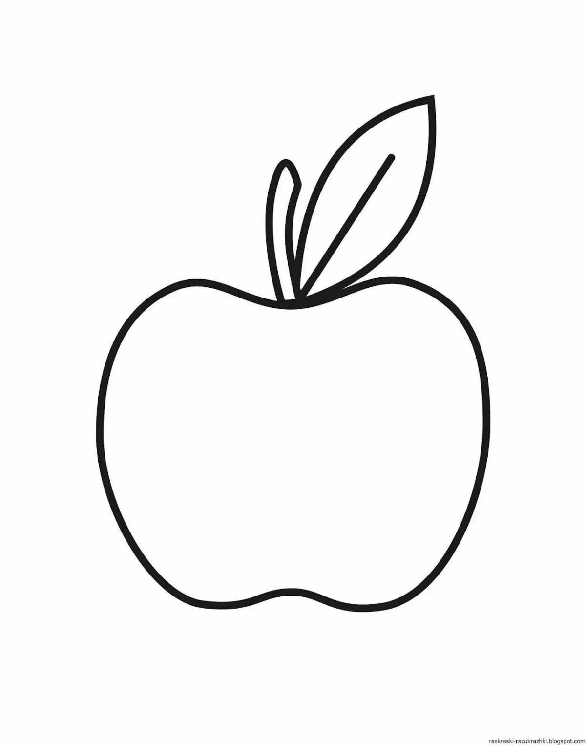 Apple color-frenzy coloring pages for 4-5 year olds
