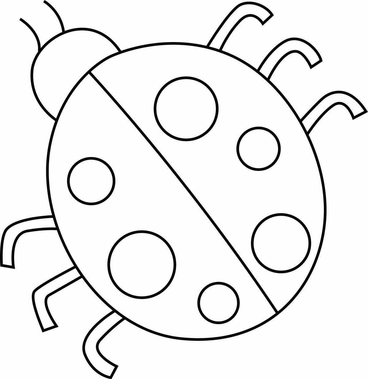 Colorful ladybug coloring page for 6-7 year olds