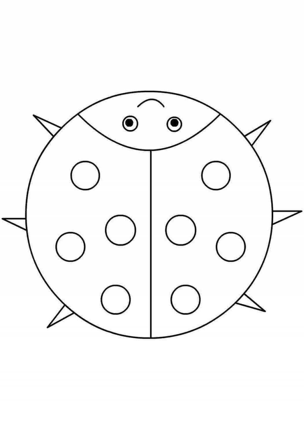 Cute ladybug coloring book for kids 6-7 years old