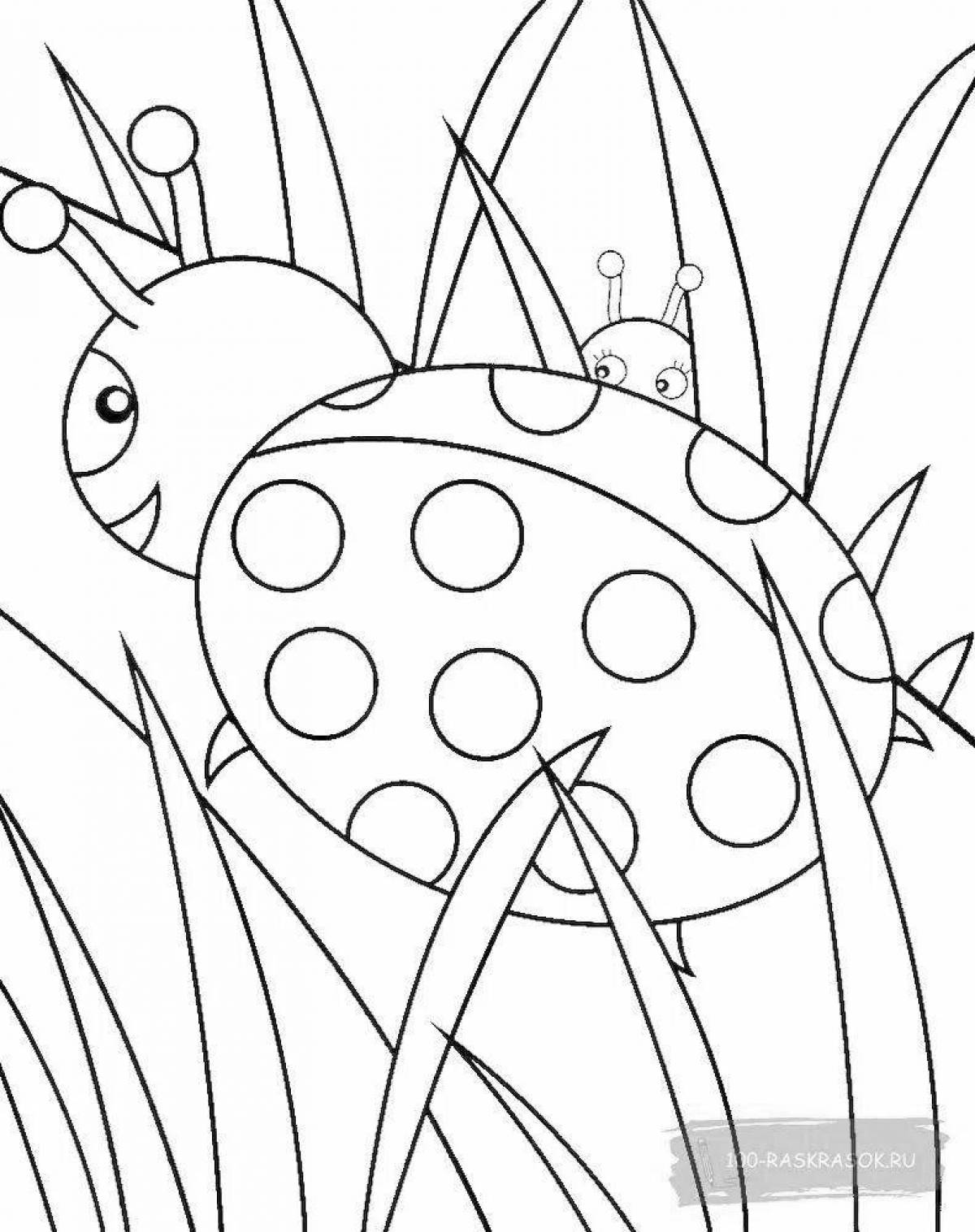 Shiny ladybug coloring book for kids 6-7 years old