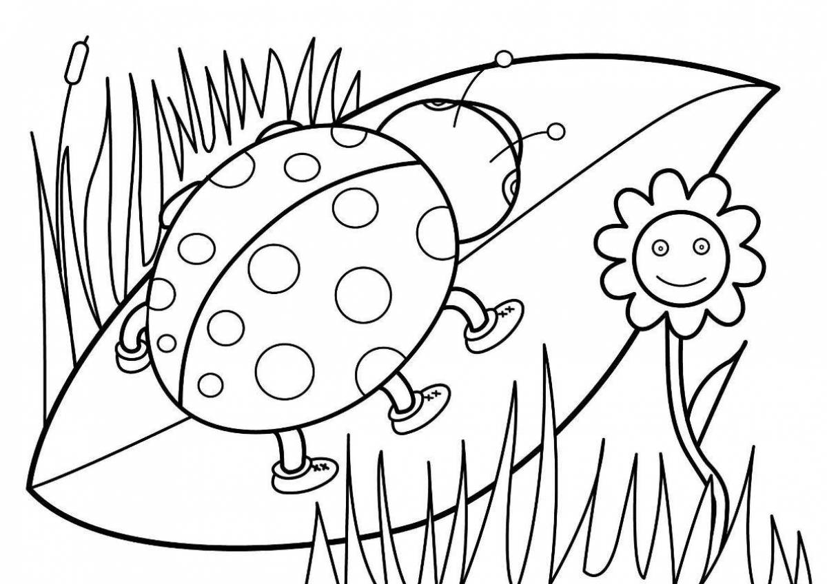 Fascinating coloring book of a ladybug for children 6-7 years old