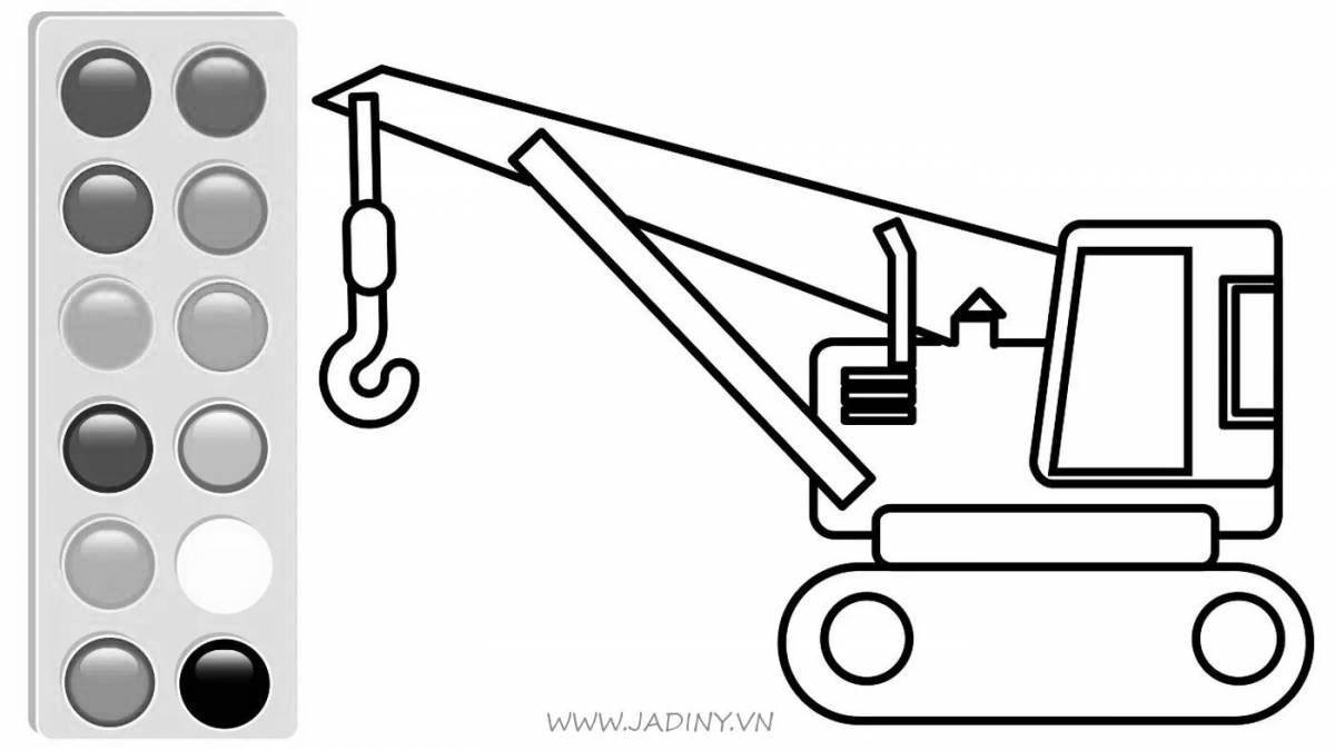Fun coloring book crane for 3-4 year olds
