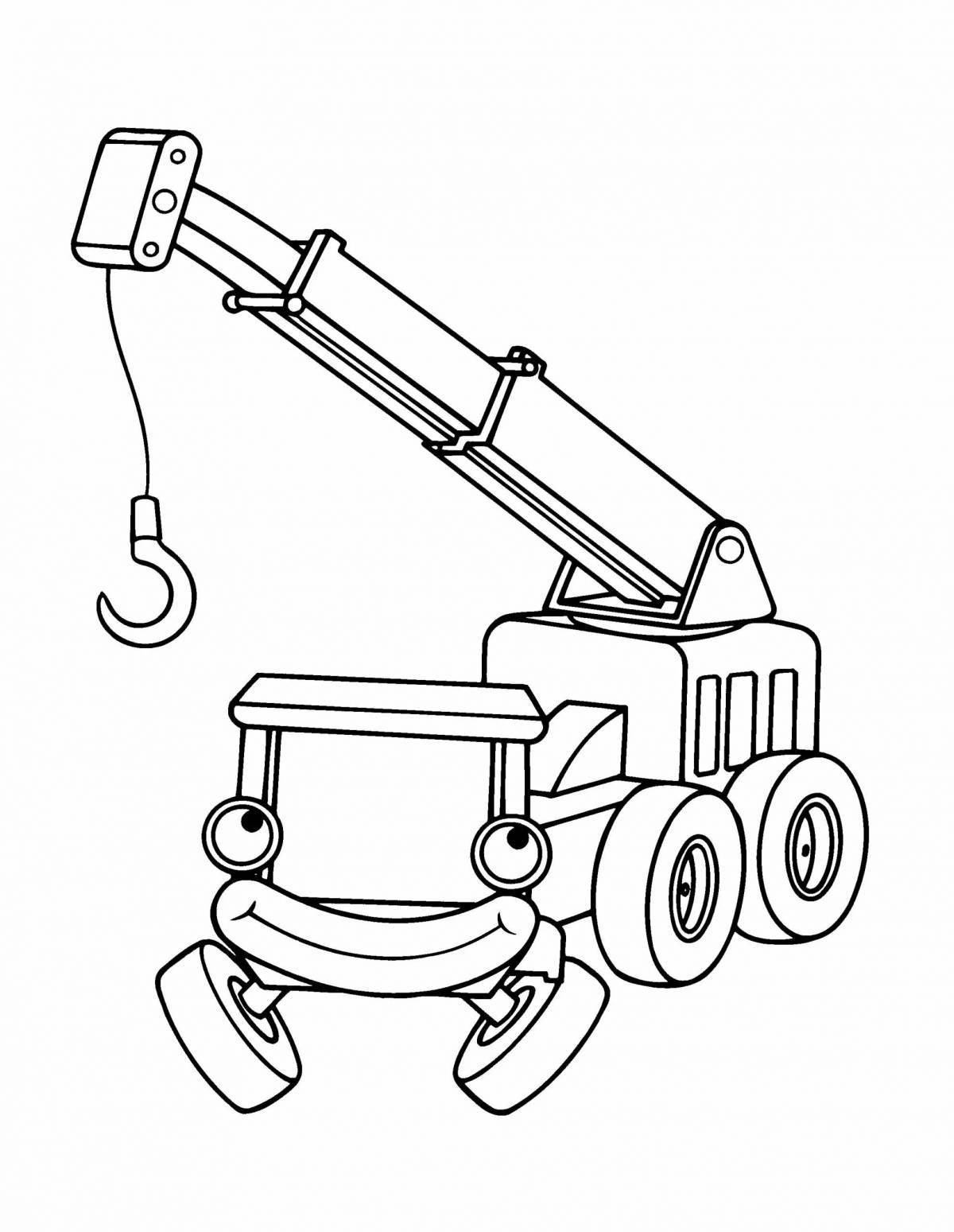 An entertaining coloring book crane for children 3-4 years old
