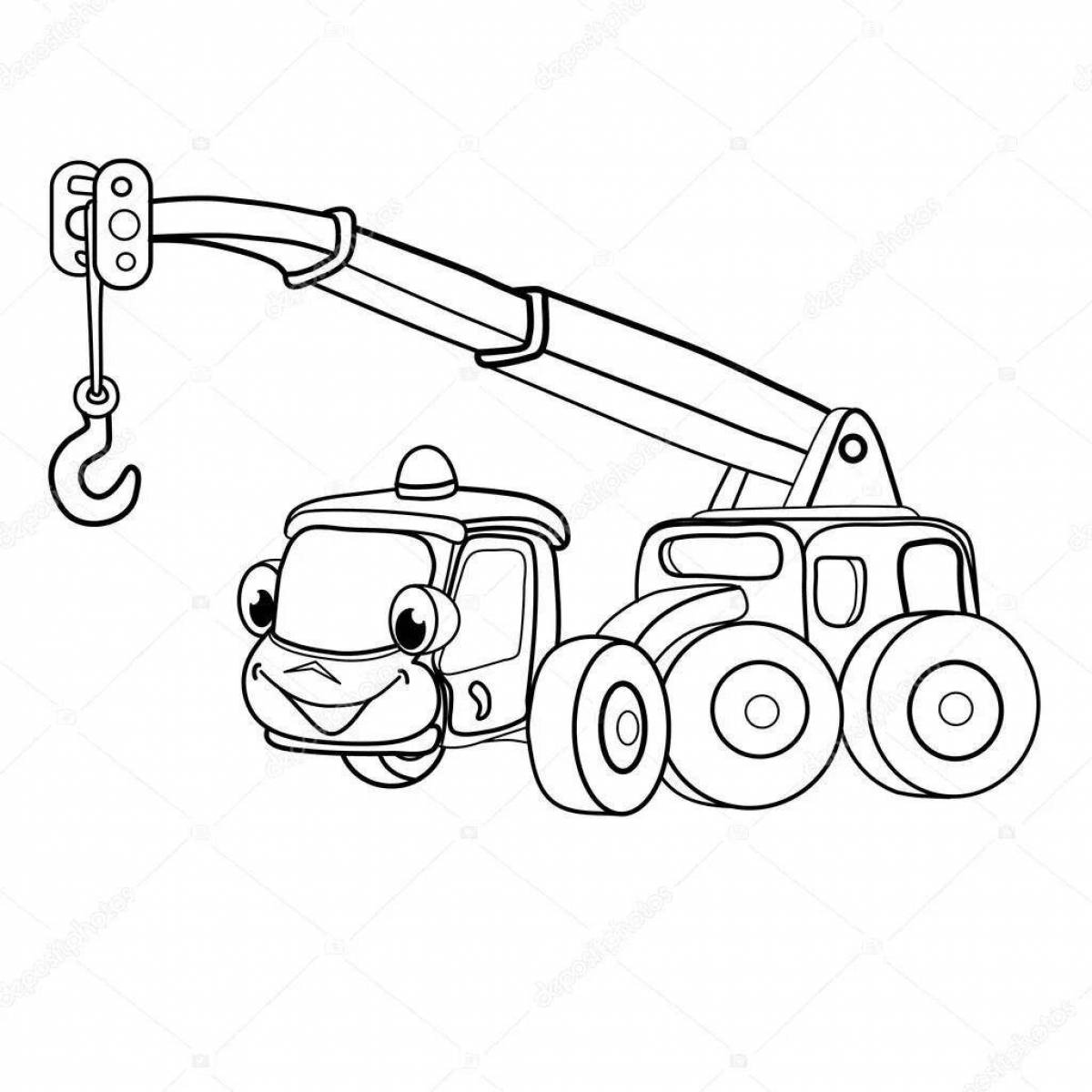 Adorable crane coloring page for 3-4 year olds