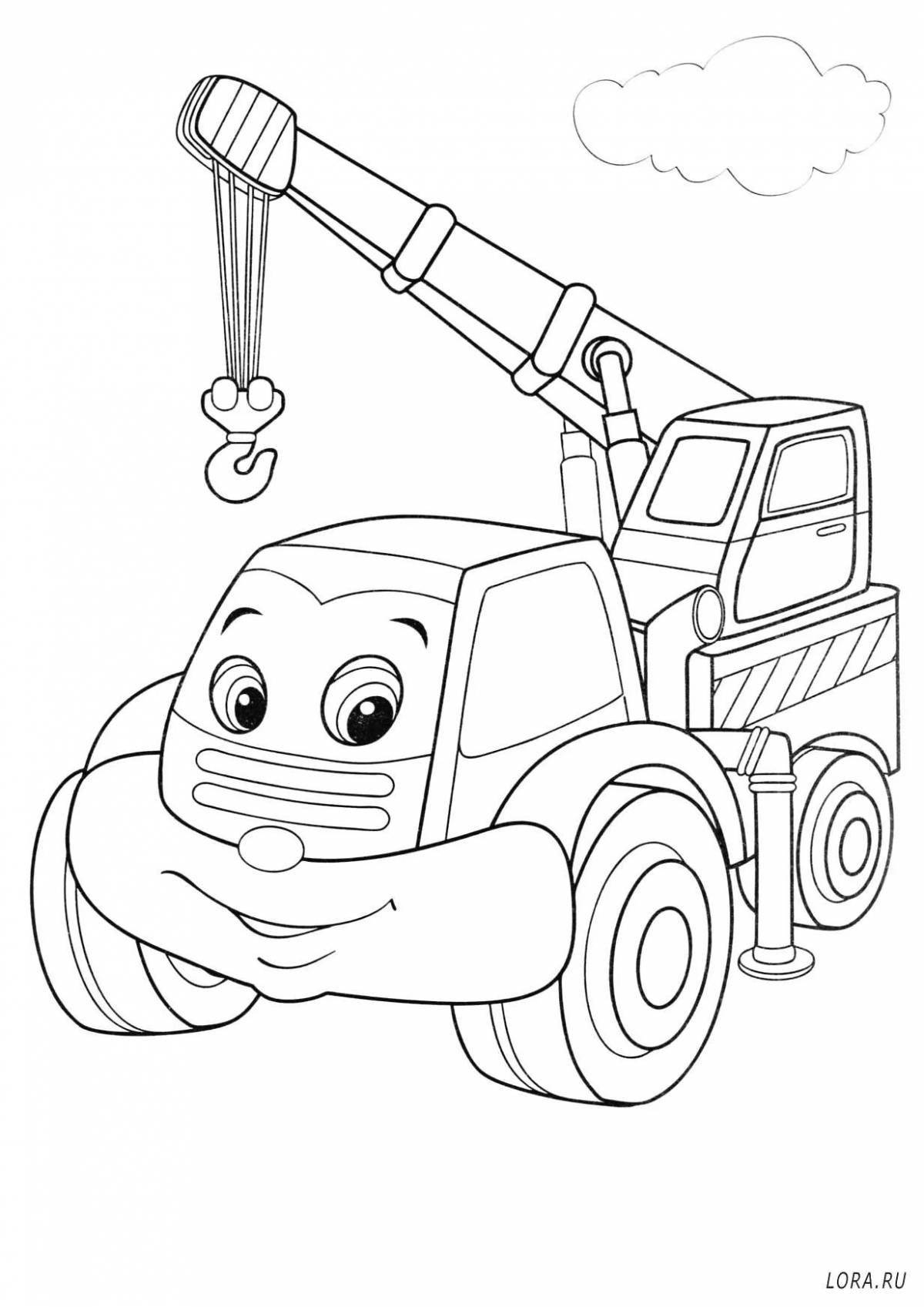 Fancy crane coloring book for 3-4 year olds