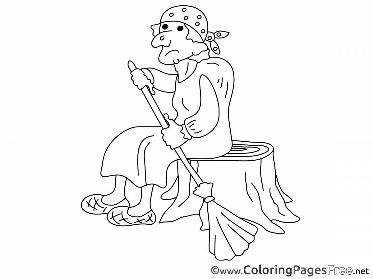 Charming Baba Yaga coloring book for kids