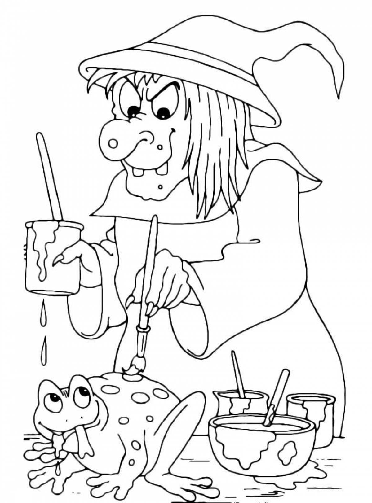 Gorgeous baba yaga coloring for pre-k