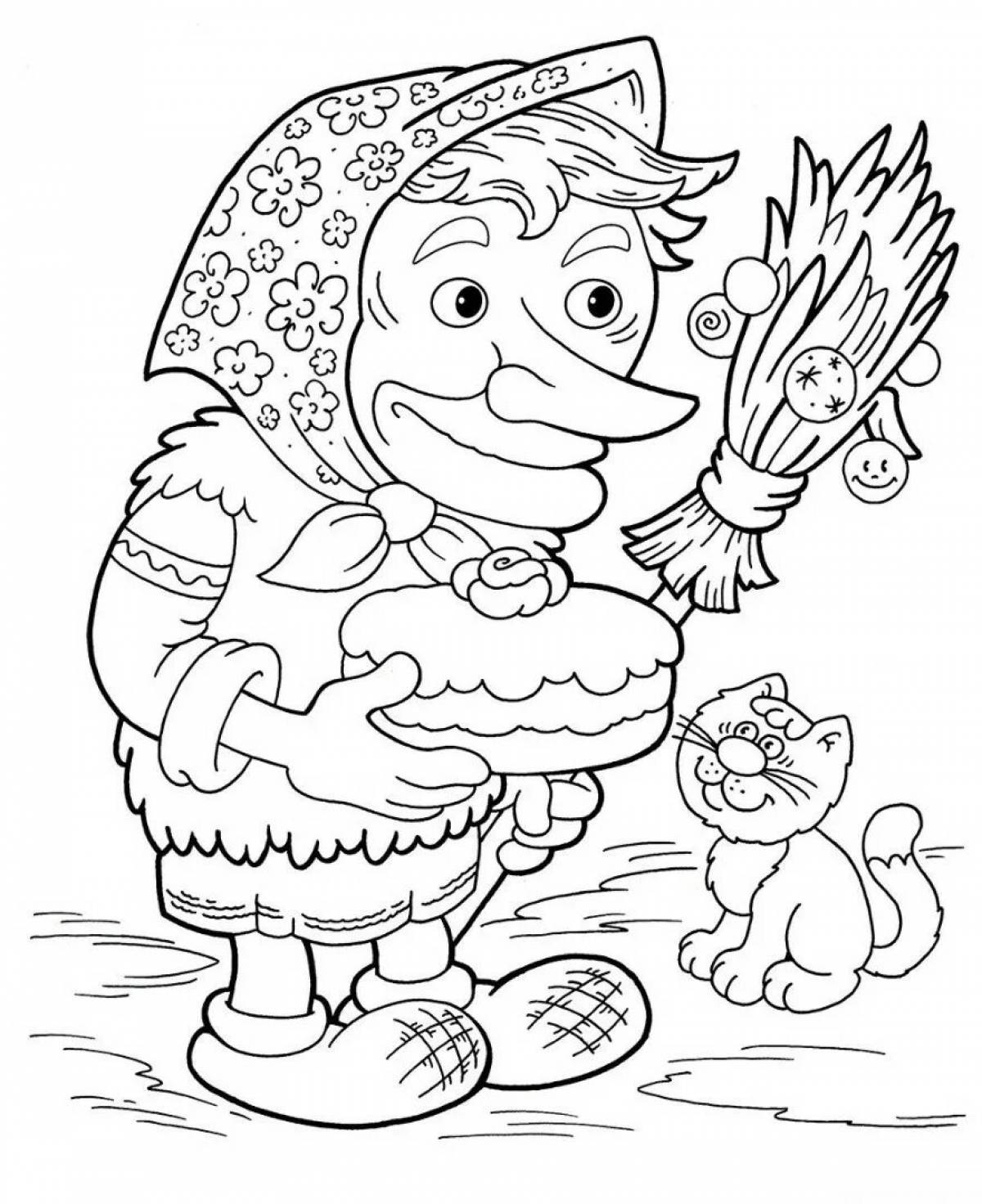 Gorgeous baba yaga coloring book for preschoolers
