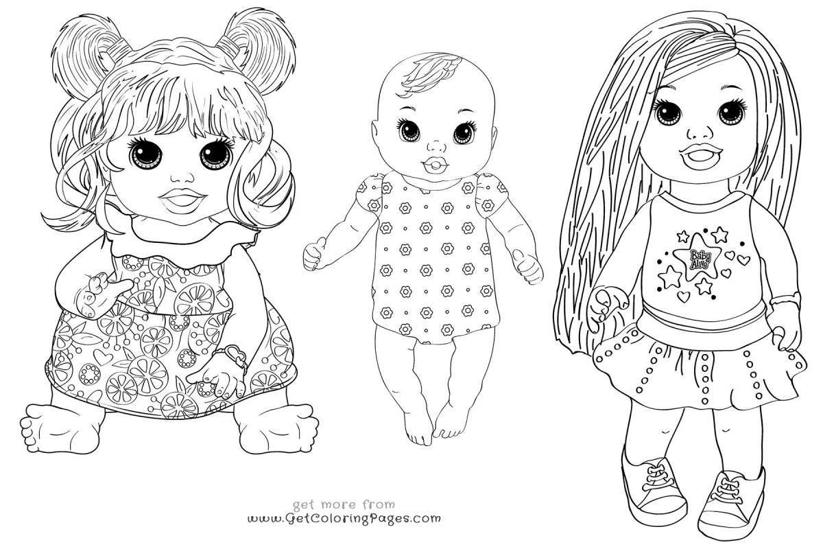 Радостная кукла-раскраска для детей 6-7 лет