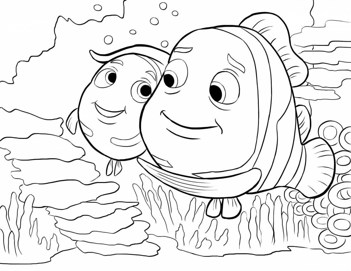 Adorable cartoon characters coloring book for 6-7 year olds